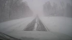 Near whiteout conditions near Angola, NY amid multi-day lake-effect snow event