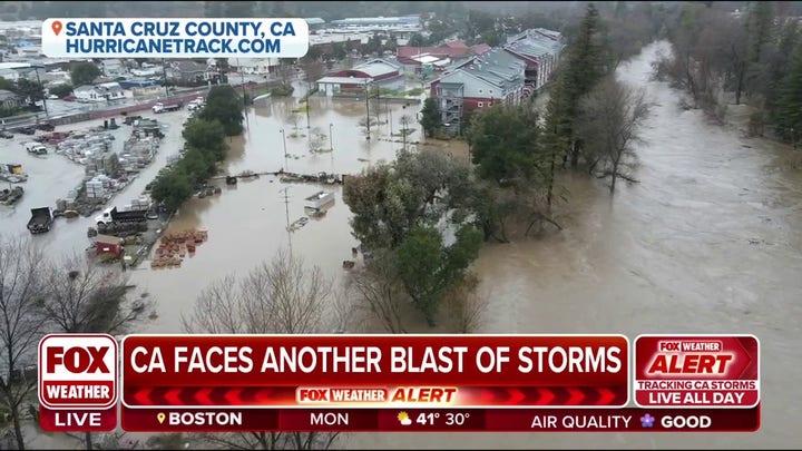 Dramatic time lapse videos show floodwaters turn roads into rivers