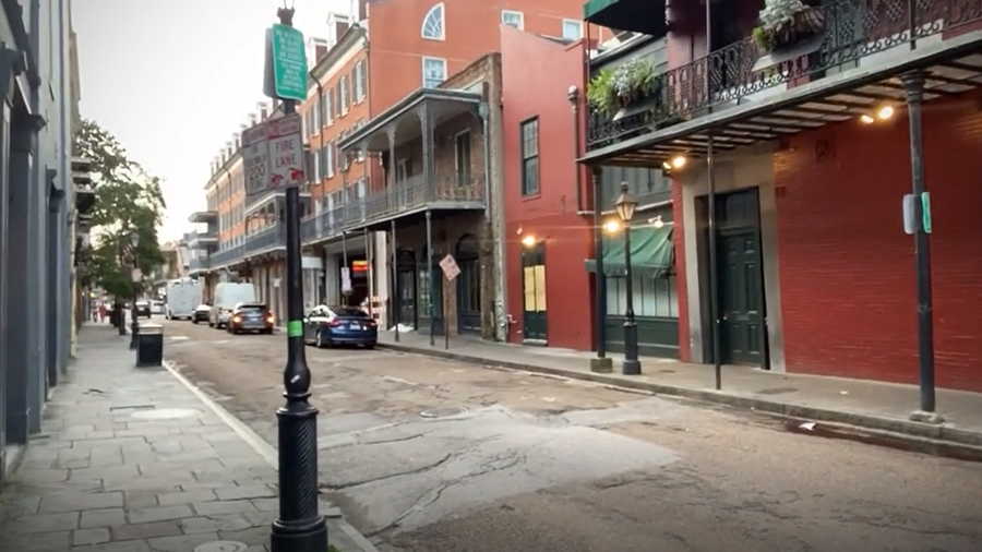 The French Quarter in New Orleans before Ida made landfall