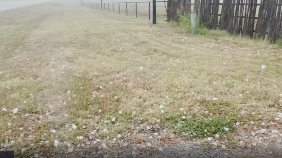 Large hail pounds north Texas town
