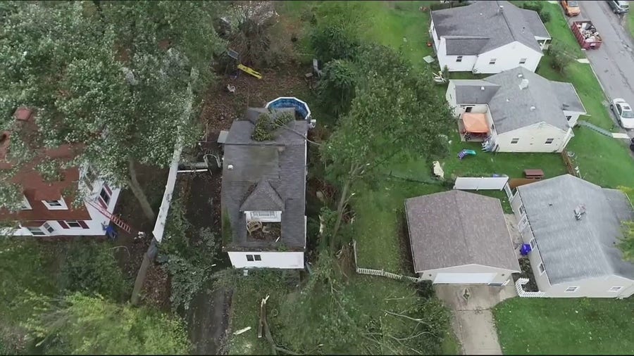 Drone captures footage of tornado damage in Monaca, Penn. 