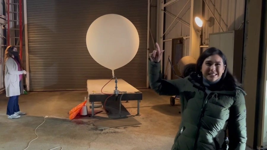 Weather balloons carry device that reads temp, humidity, dew point