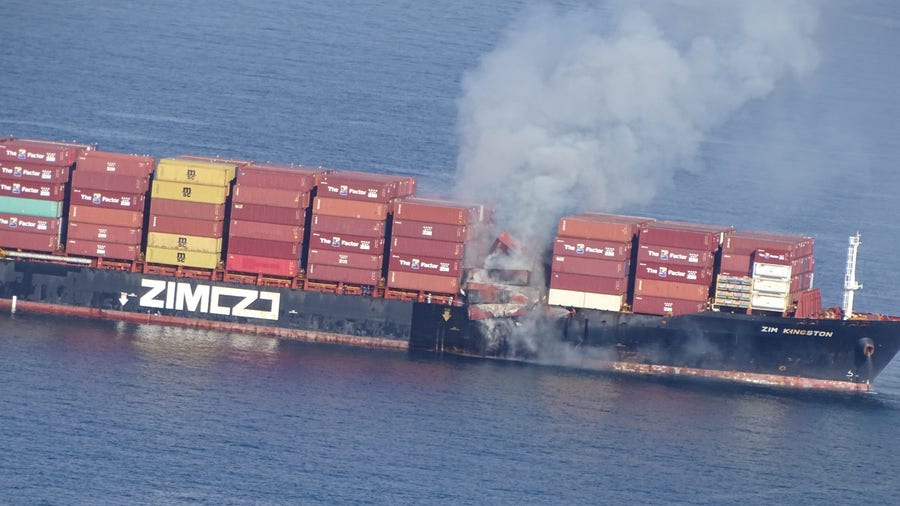 Container Ship Catches Fire near Victoria, B.C.