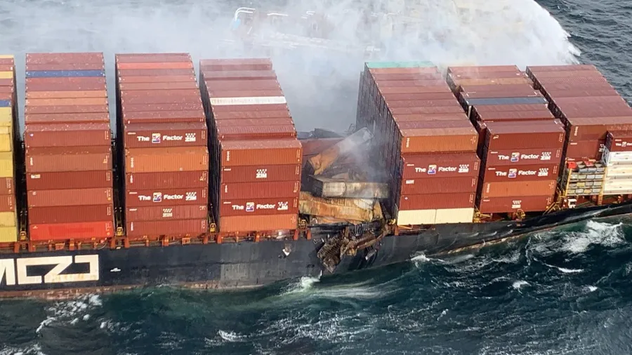 Container Ship Catches Fire near Victoria, B.C.