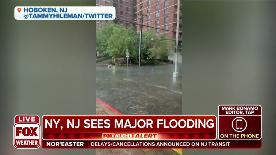 Flooding reported across portions of Newark, New Jersey