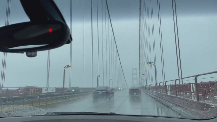 Eerie sounds wail from Golden Gate Bridge during storm