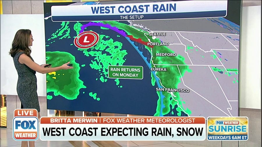 More rain, snow expected along West Coast