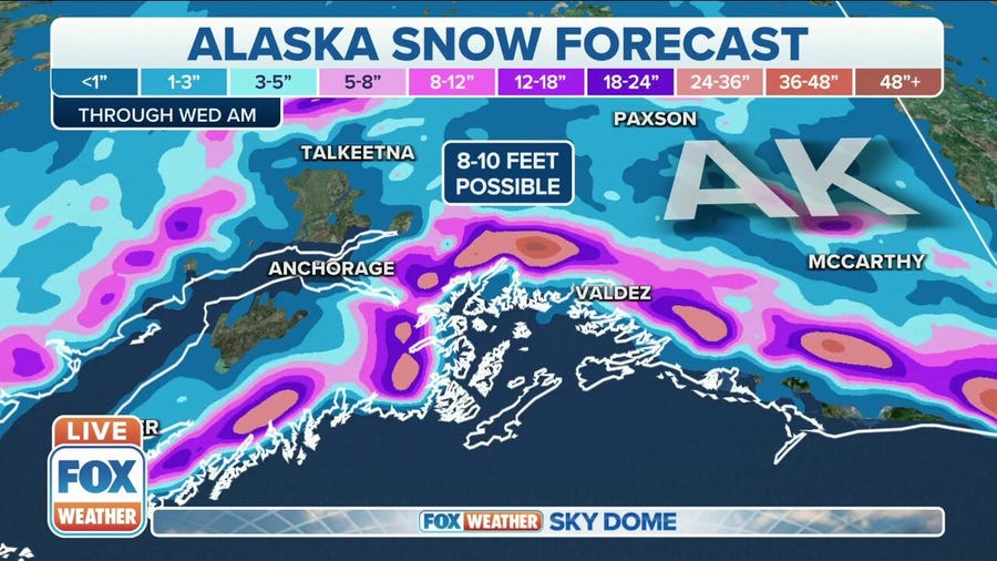 Alaska slammed with rain and snow