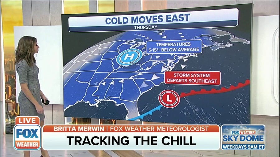 Cold temperatures target the eastern half of the U.S.