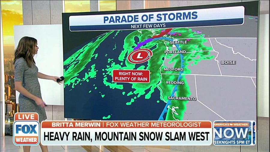 Heavy rain, mountain snow will continue to slam the West Coast