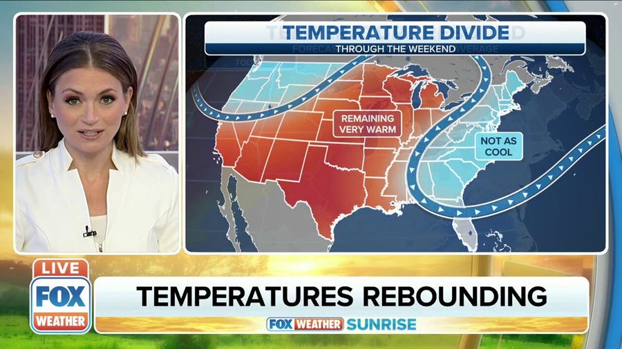 Warmer air returns after a fall chill in the eastern U.S