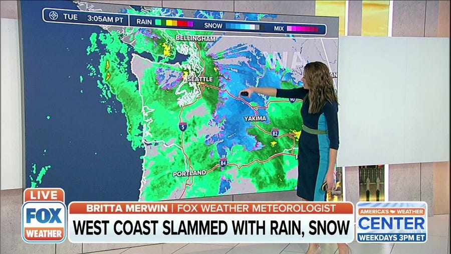 Storm of rain and snow continue to hit the West Coast