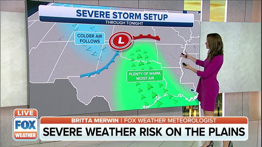 Severe storm threat in the Southern Plains