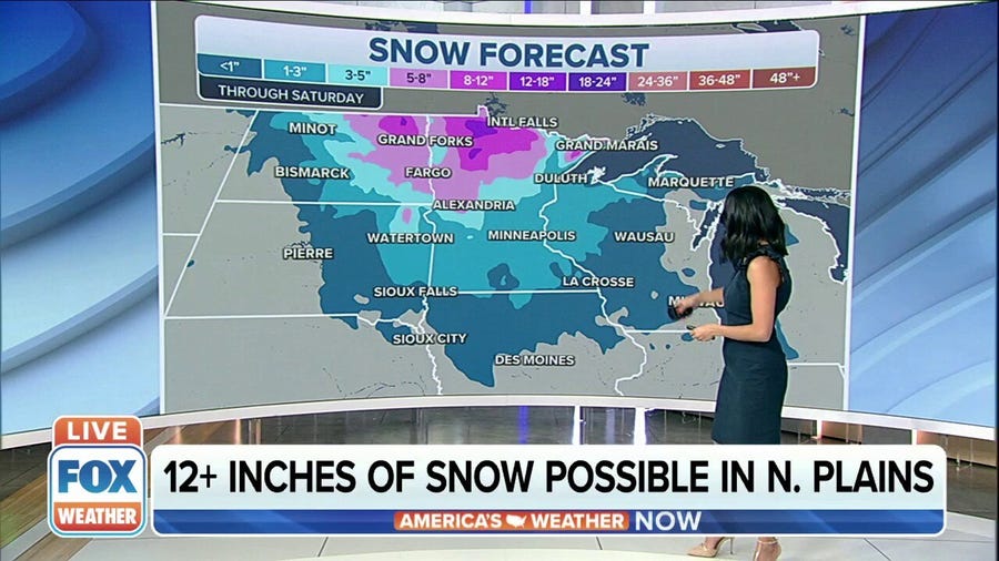 Northern Plains may see over foot of snow