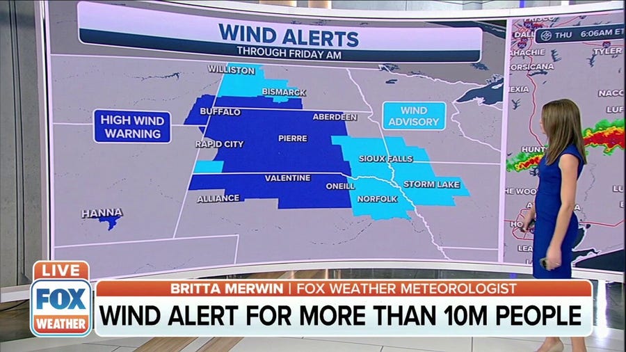 Wind alerts issued for more than 10 million people in Northern Plains