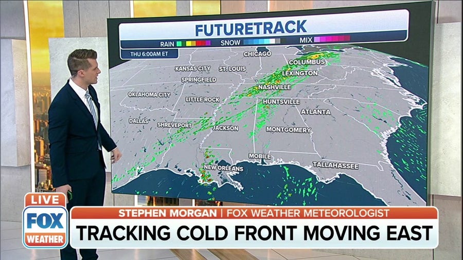 Cold front tracking through Midwest, Northeast with rain, colder temperatures 