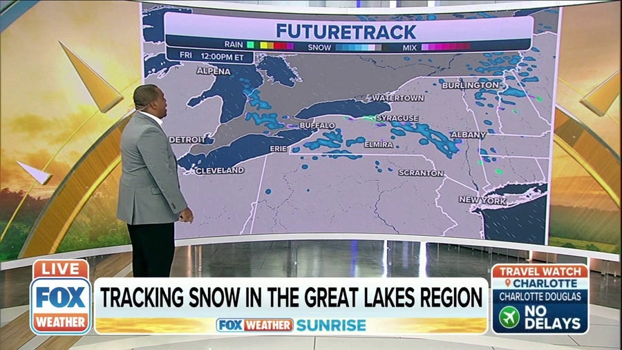 Lake-effect snow continues Friday in the Great Lakes region