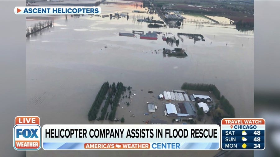 Helicopter company rescues 6 people from British Columbia floods