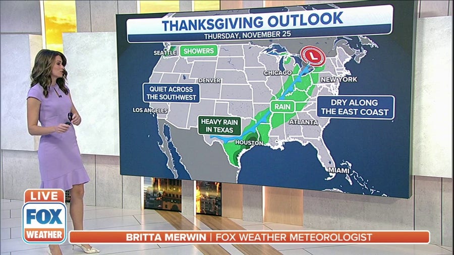 Here's the weather you can expect for Thanksgiving across US