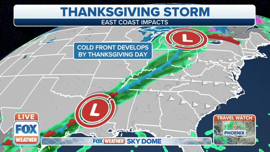 Wet weather expected Thanksgiving Day into Black Friday for central, eastern US