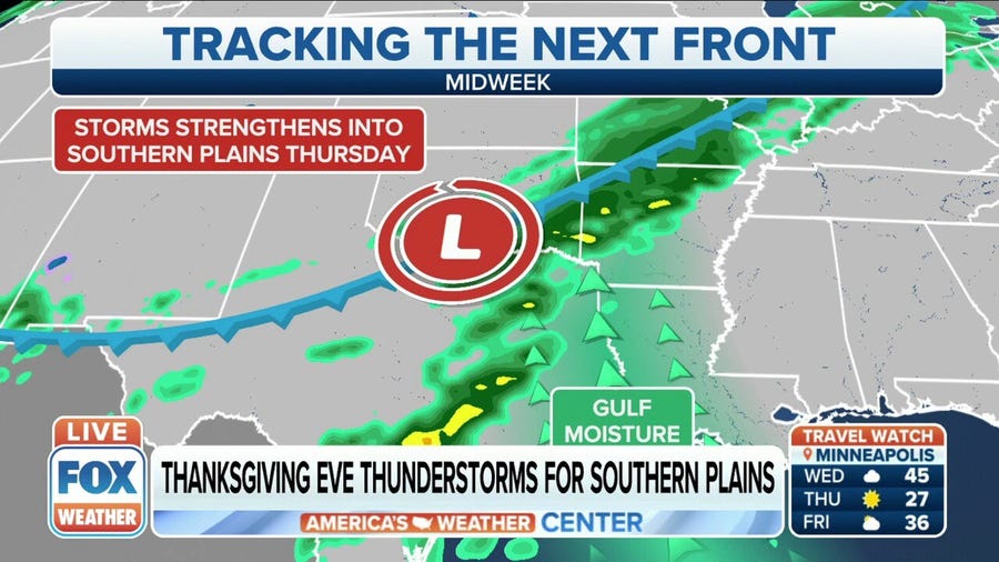 Thanksgiving Eve thunderstorms for Southern Plains