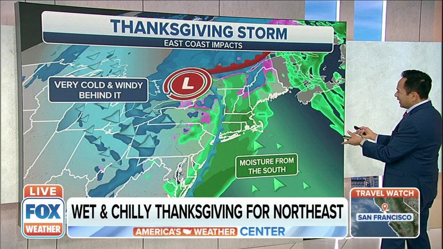 Northeast set to have a wet and chilly Thanksgiving