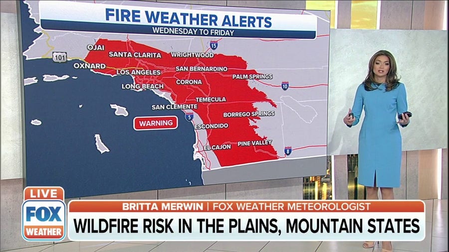 Wildfire risks up across western US as Fire Weather Warning in effect