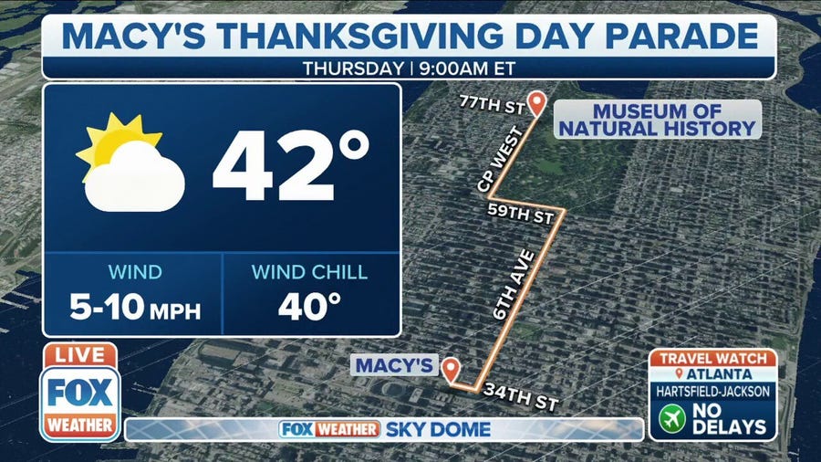 Macy's Thanksgiving Day Parade forecast