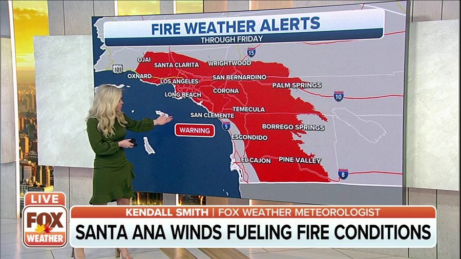 Santa Ana winds fueling fire conditions in Southern California 