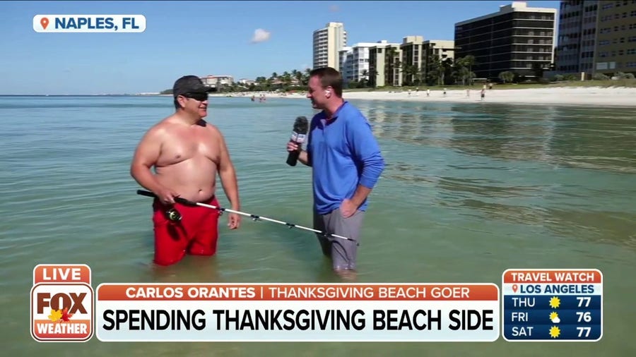 Some Thanksgiving traditions include a day at the beach 
