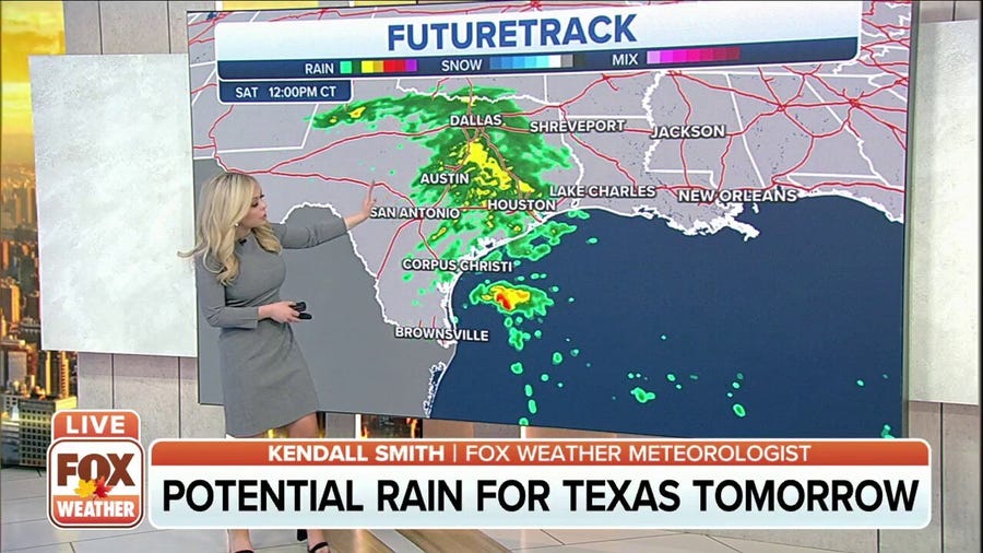 Potential for widespread showers in Texas on Saturday 
