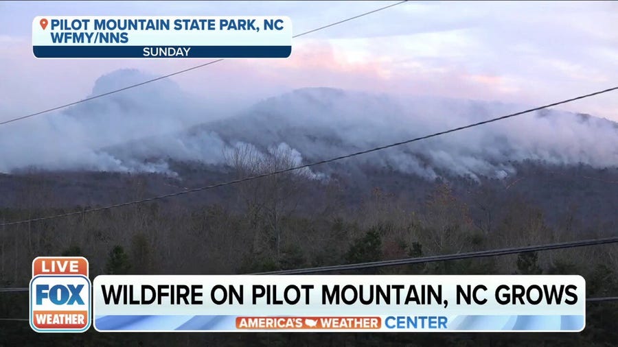 North Carolina wildfire burns 500 acres on Pilot Mountain