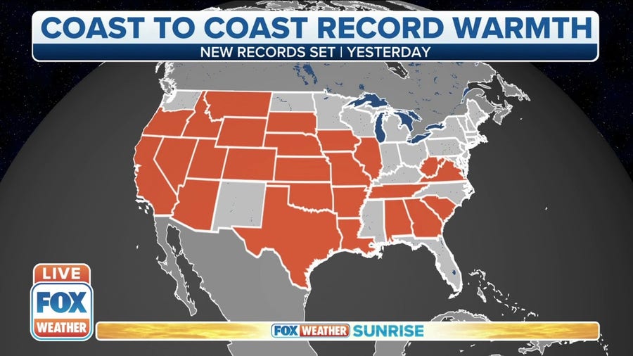 Record-high temperatures continue from Southeast to Southern Plains