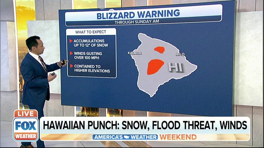 Hawaii 'Kona low' prompts alerts for blizzard conditions, high winds and flooding rains