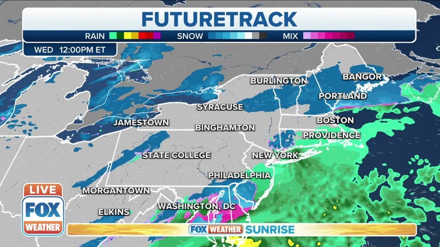First snow of season arrives in Northeast on Wednesday