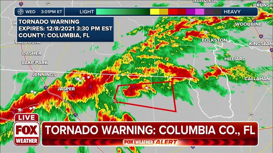 Tornado warning issued for Northeast Florida 