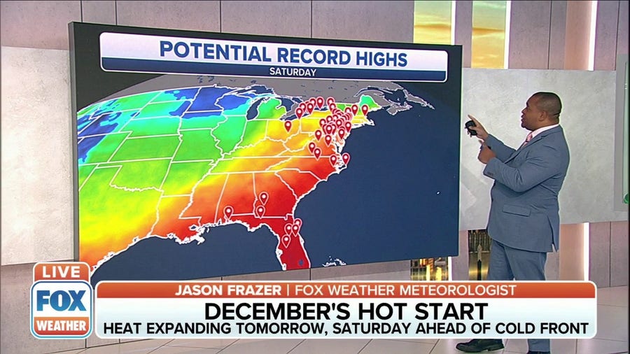 December warmth to shatter dozens of record highs into the weekend