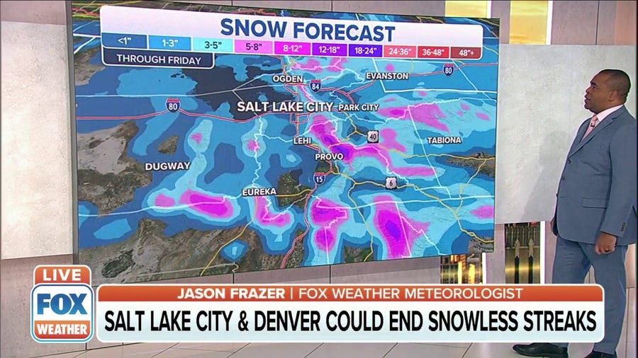 Salt Lake City and Denver could end snowless streaks by end of week