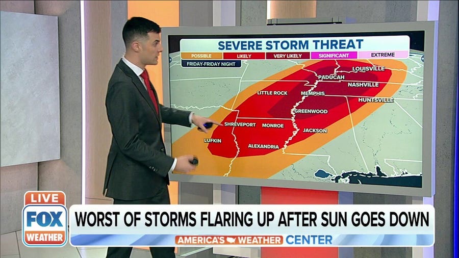 Parts of Southeast, Ohio Valley under severe weather threat