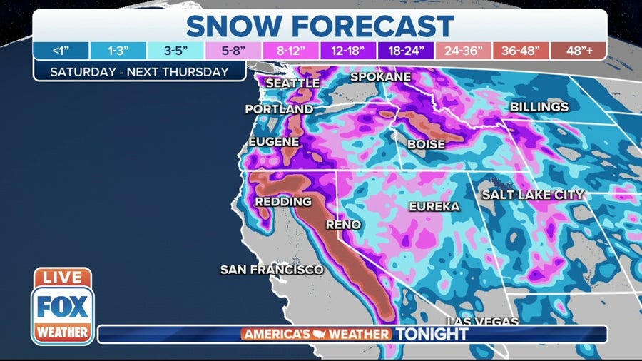 Five feet of snow possible for the Sierra Nevada mountains 