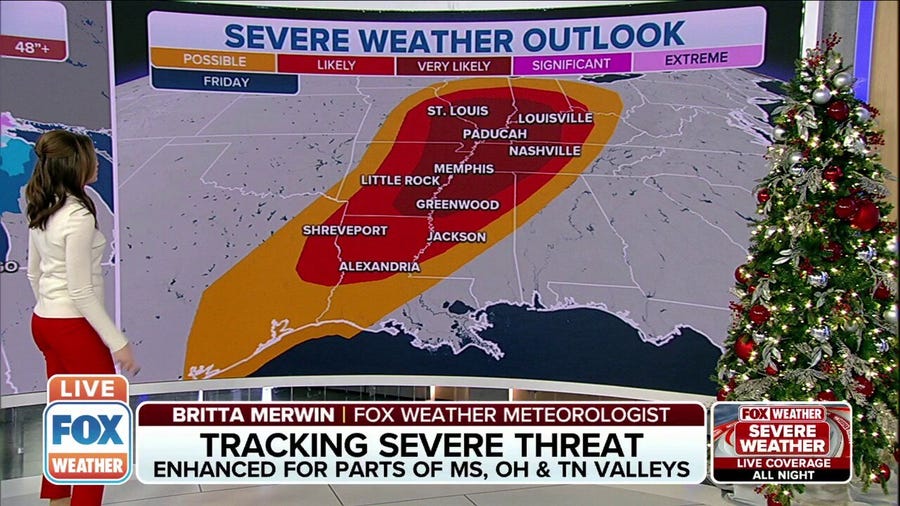 Severe weather outbreak threat stretches from Gulf Coast to Ohio Valley