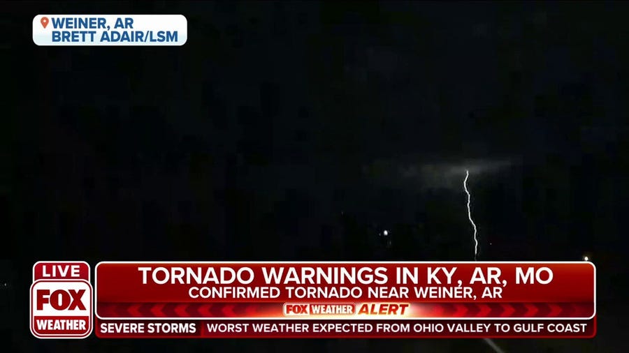 Watch: Video shows dangerous lightning in Weiner, Arkansas