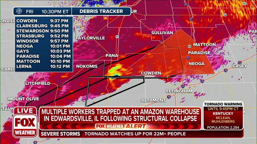 Workers trapped at Amazon warehouse in IL after tornado moves through