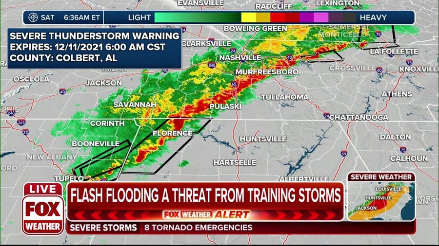 Flash flooding a threat from training storms
