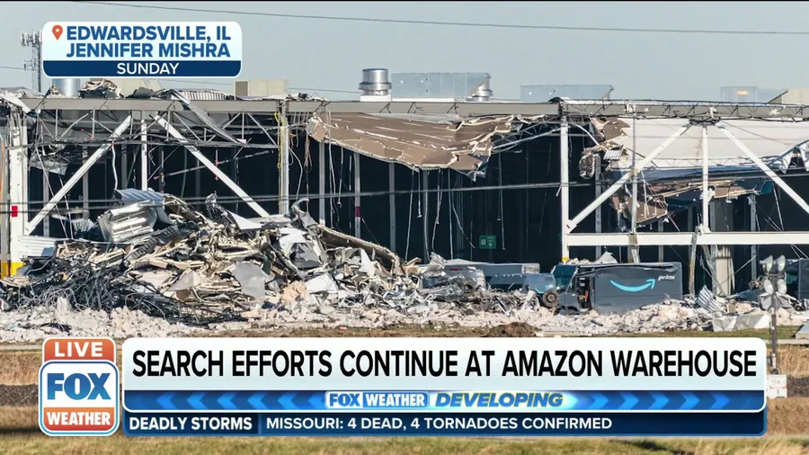 Amazon working to stabilize tornado-hit warehouse in Illinois 