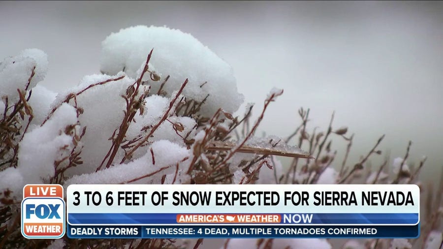 Between 2-8 feet of snow may accumulate in Sierra Nevadas