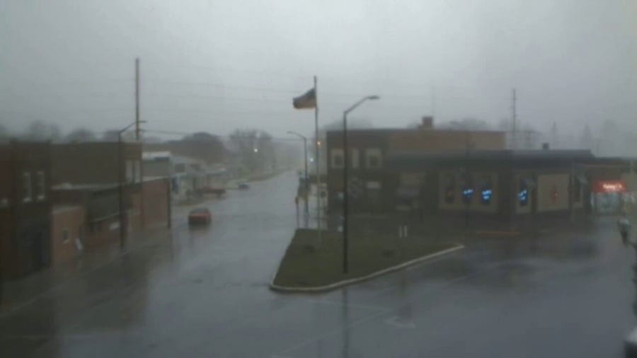 Watch: Rain, strong winds blow through Hastings, NE