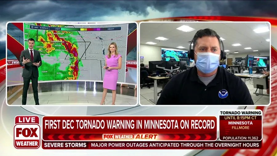 First December tornado Warning in Minnesota on record