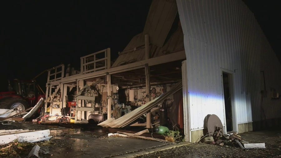 Trees toppled, farm buildings destroyed after storms in Iowa