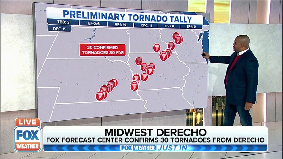 At least 30 tornadoes confirmed from Wednesday's derecho